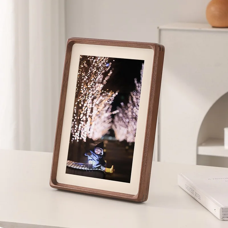 Bamboo Photo Frame - 튼튼한 원목 액자, 호두색 코너 디자인으로
