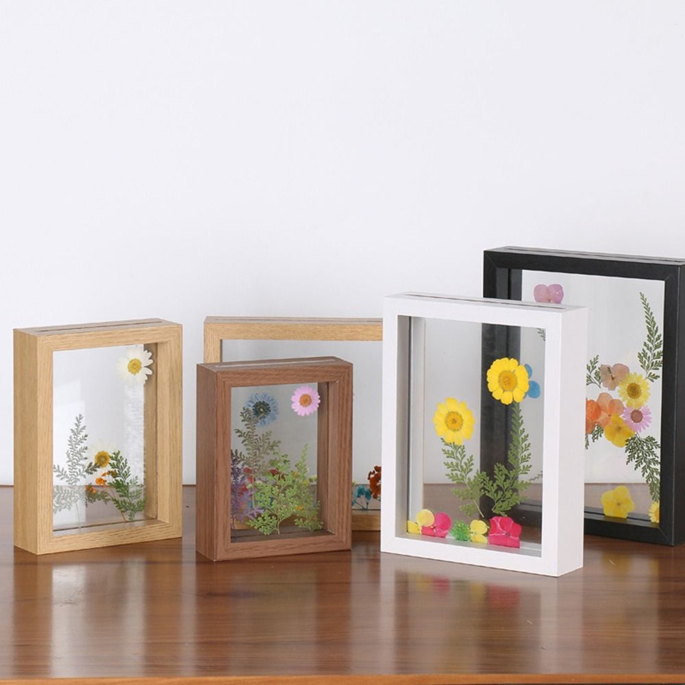 Bamboo Photo Frame - 나무 유리 잎 표본 프레임 투명
