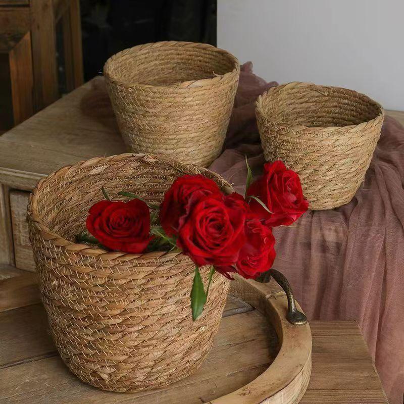 라탄 바구니 화분, 정원 테라스용 짚 화분, 발코니와  - Rattan Plant Basket 리뷰 및 가격