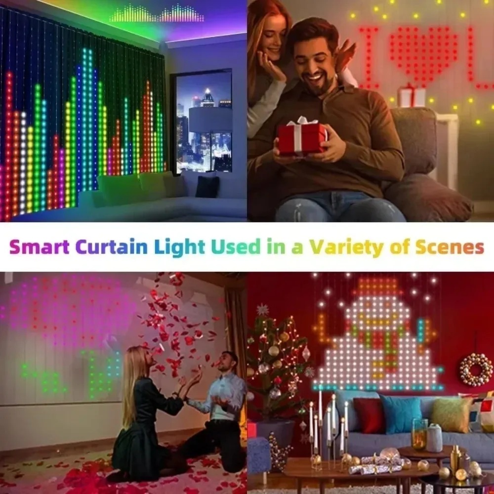 LED 픽셀 커튼 조명, 블루투스 앱으로 제어 가능,  - Home Decor Free App 리뷰 및 가격
