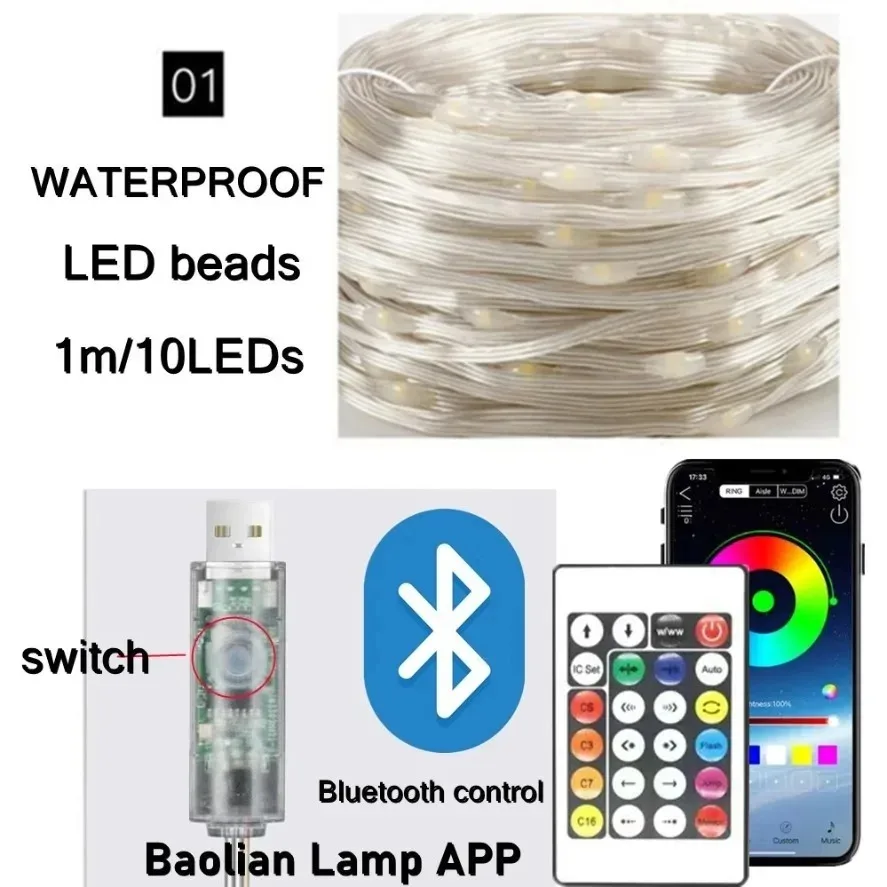 5~20m WS2812B RGB LED 전구 스트링 조 - Home Decor Free App 리뷰 및 가격