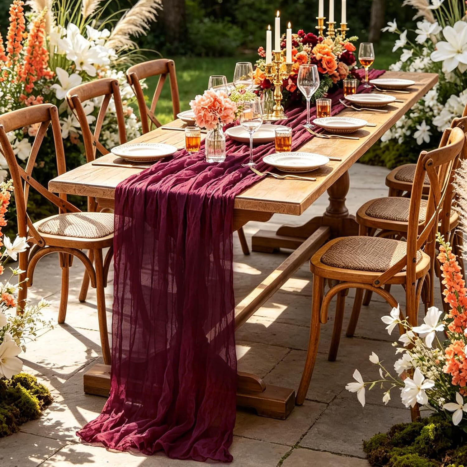 10개 치즈클로스 테이블 러너, 보헤미안 웨딩 장식,  - Linen Table Runner 리뷰 및 가격