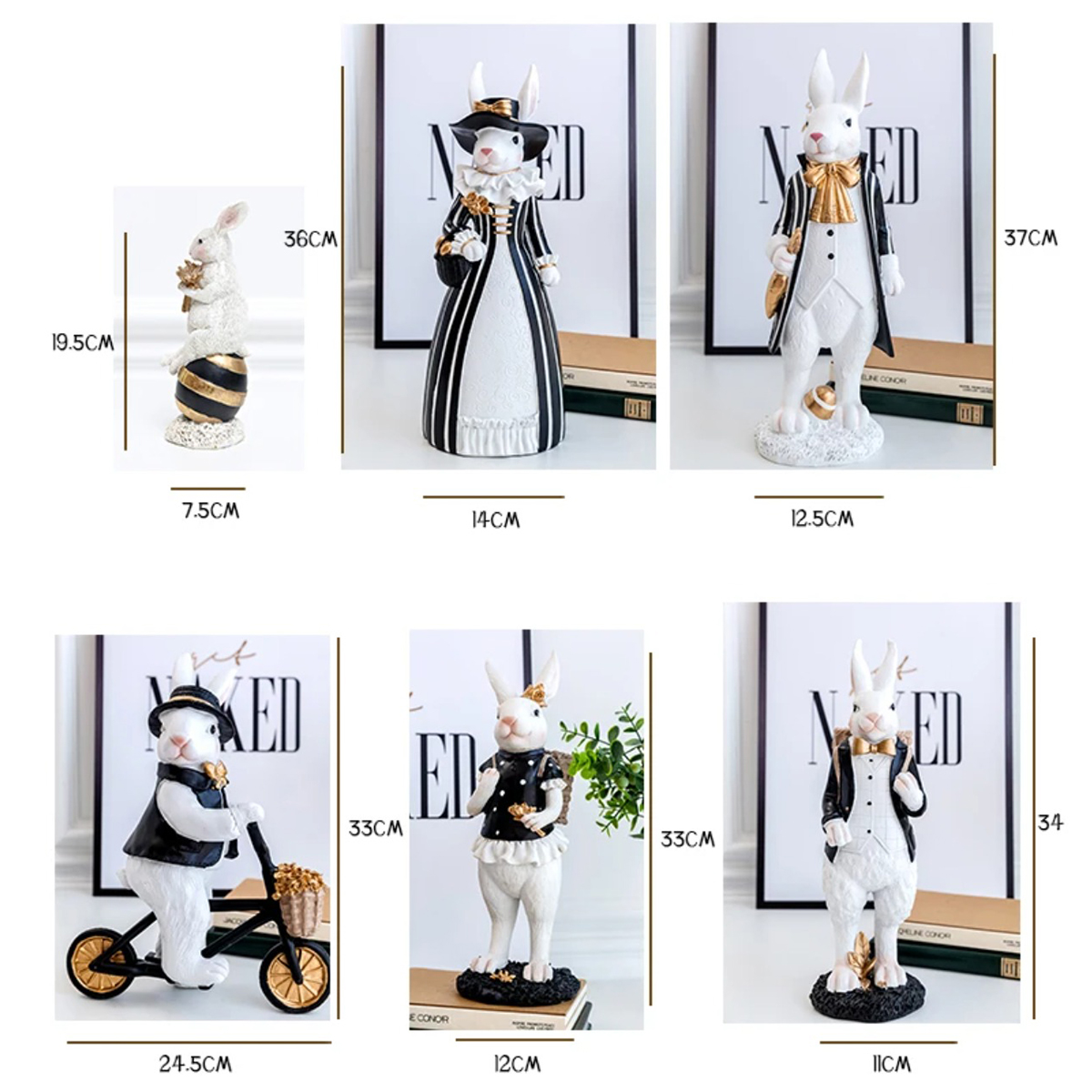 창의적인 목가적인 궁전 토끼 가족 장식, 홈 장식품,  - Home Decor Za 리뷰 및 가격