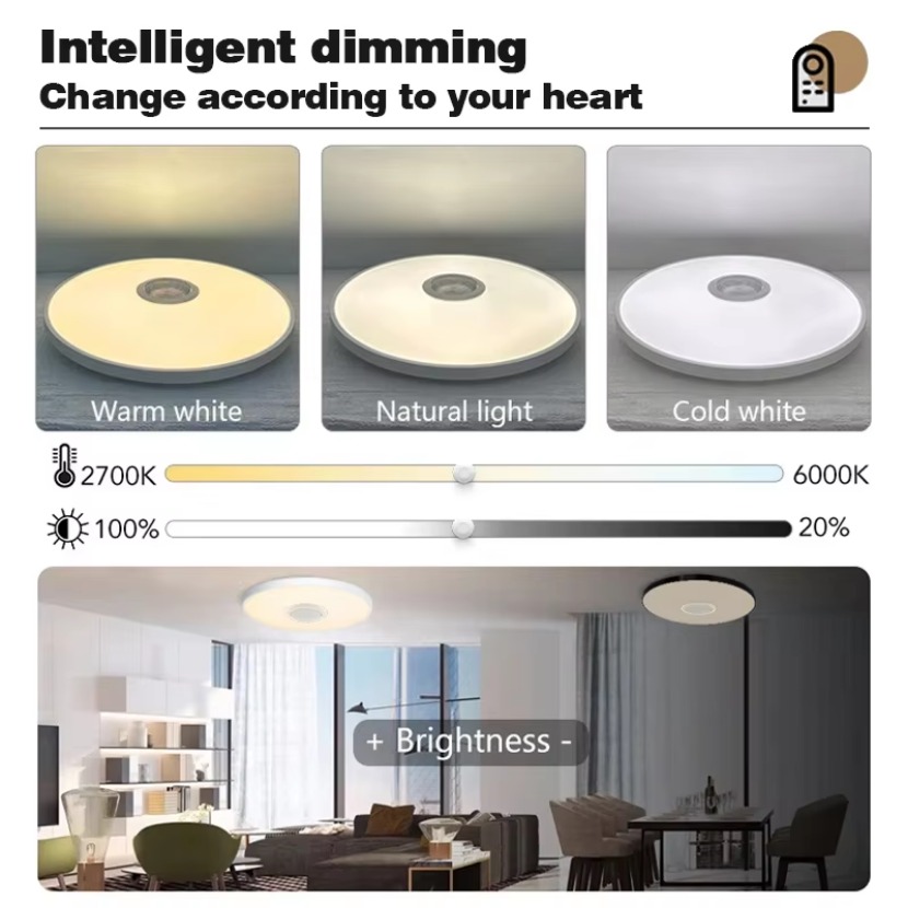 TUYA 스마트 음악 천장 LED 조명, RGB 리모컨 - Home Decor Free App 리뷰 및 가격