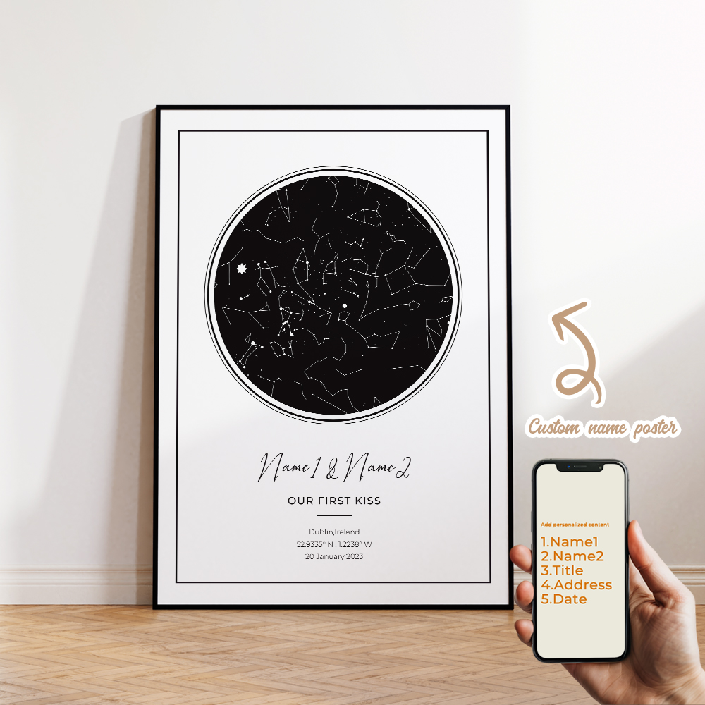 현대적인 맞춤형 개인화된 밤하늘 별 지도 벽 예술 캔버 - Home Decor Theme 리뷰 및 가격