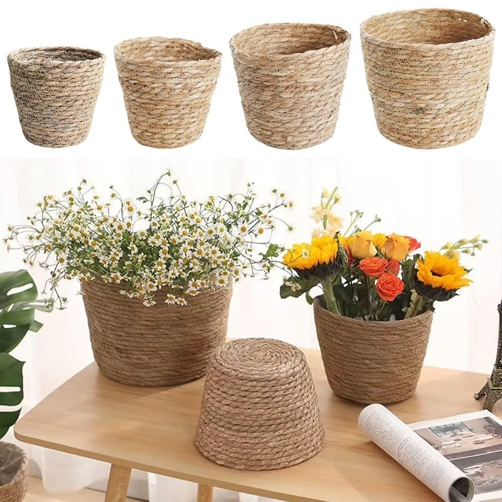 정원 테라스용 화분 바구니 라탄 짚 가구 장식 풀로 엮 - Rattan Plant Basket 리뷰 및 가격
